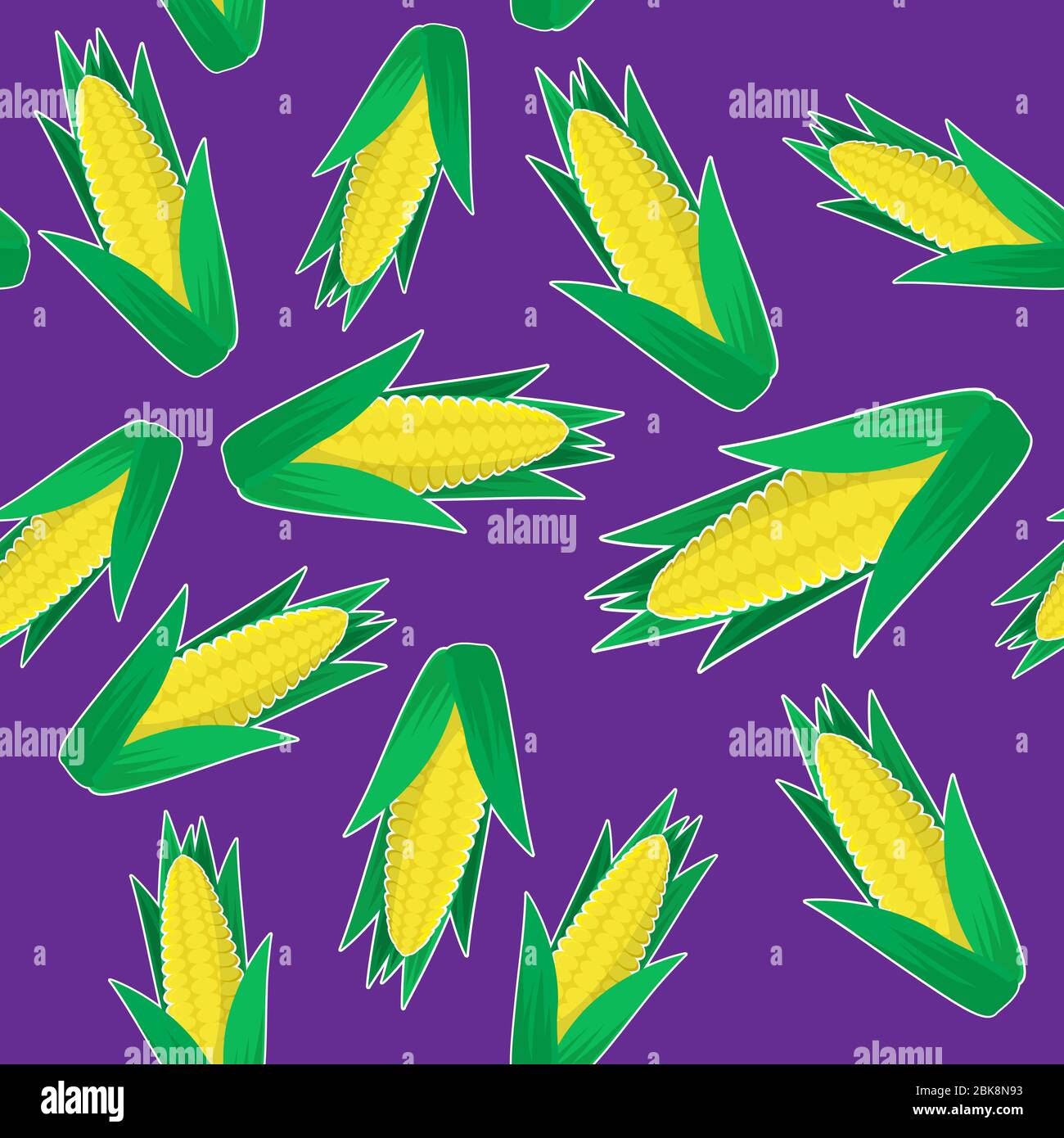 Motif de maïs frais jaune biologique. Fond de la nourriture douce d'or naturel. Graines ornement. Illustration de Vecteur