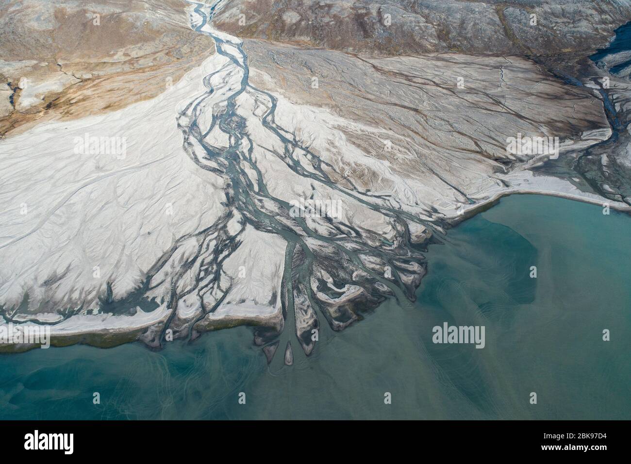 Delta de la rivière Arctique, île de Baffin, Canada Banque D'Images