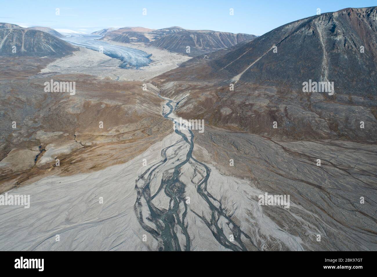 Glacier en train de mourir, île de Baffin, Canada Banque D'Images