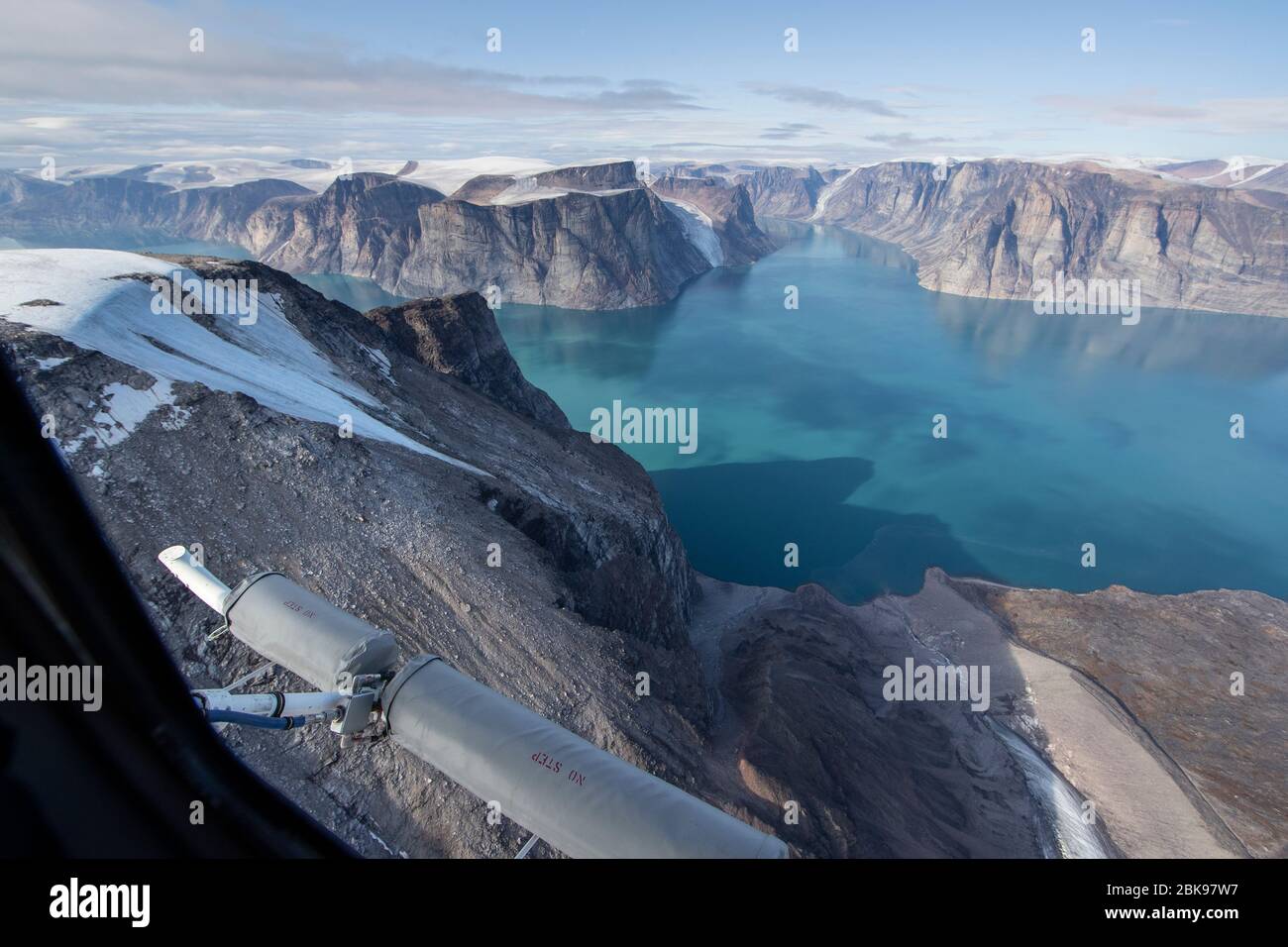 Île de Baffin, vue en hélicoptère, Canada Banque D'Images