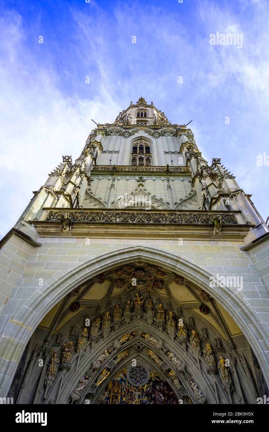 Tour de l'église du Minster de Berne, Inner City, Berne, Canton de Berne, Suisse Banque D'Images
