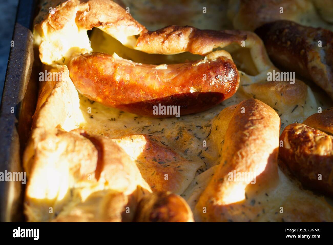 Un gros plan de toad anglais traditionnel dans le trou Banque D'Images