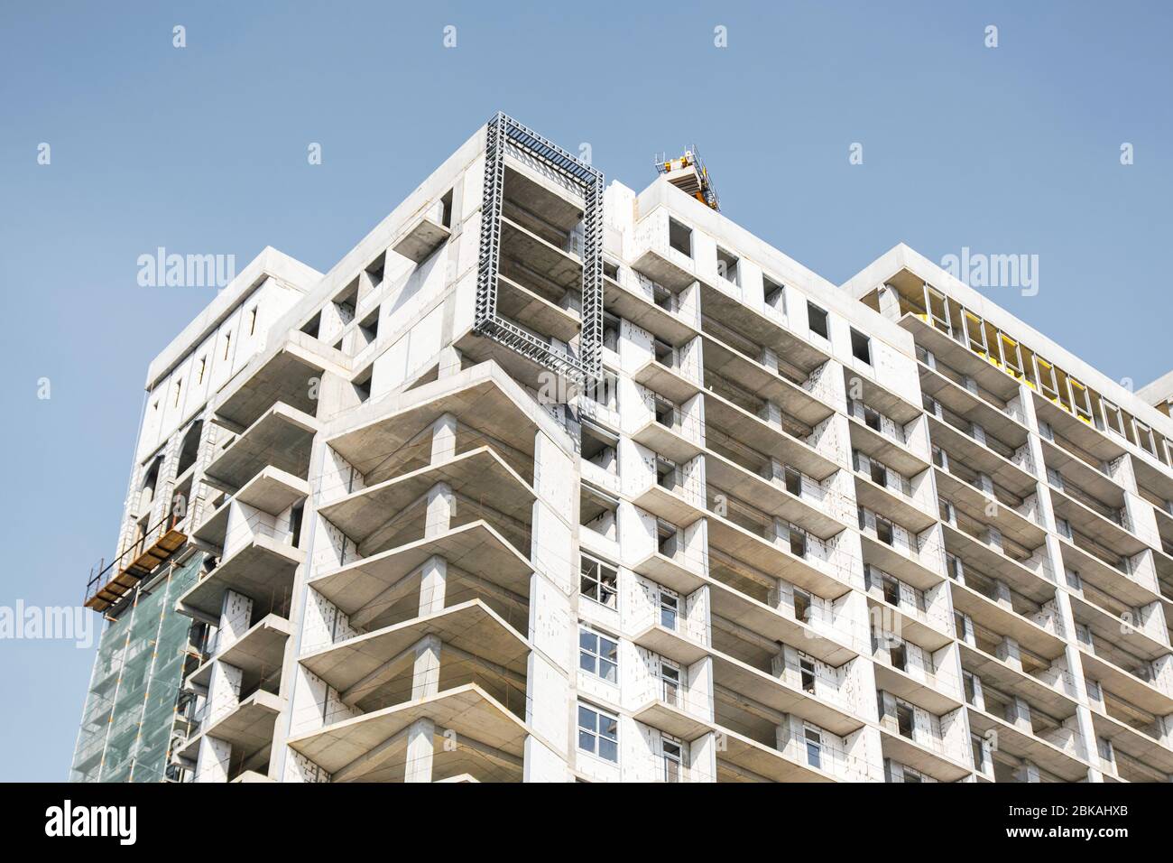 Construction d'un gratte-ciel depuis le bas Banque D'Images