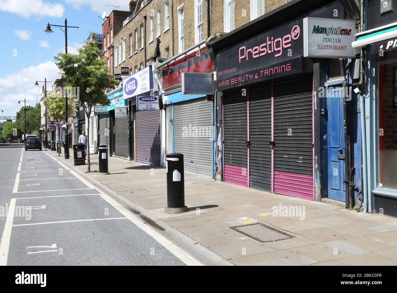 Le marché de Chapel a fermé ses portes à Islington, dans le nord de Londres, comme dans de nombreux autres marchés de la rue, sous la direction du gouvernement en raison du verrouillage pandémique du coronavirus, au Royaume-Uni Banque D'Images