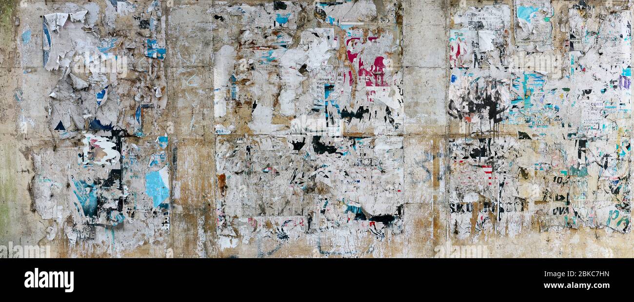 Panorama géant de l'ancienne affiche en béton Banque D'Images