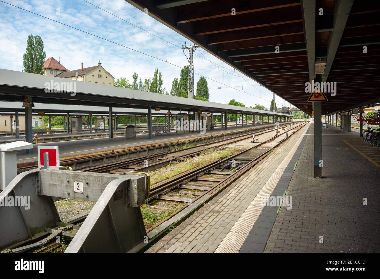 Vider la gare ferroviaire de Lindau pendant la 19e année en mai 2020 Banque D'Images