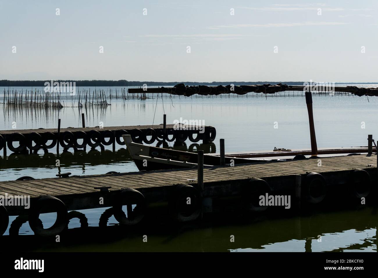 Le lac du Parc National d'Albufera, Valence, Espagne Banque D'Images