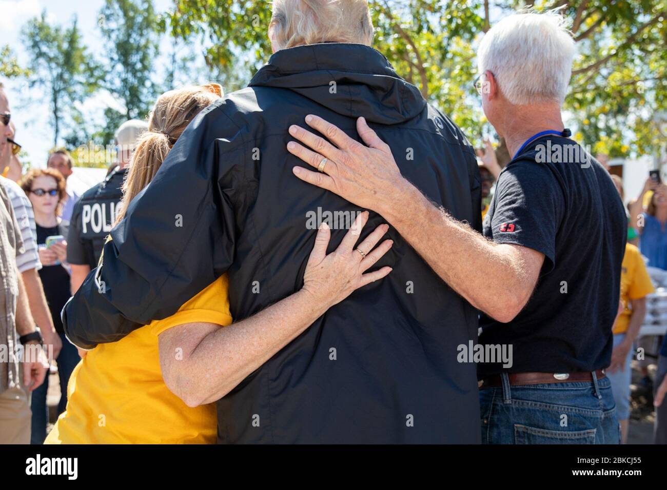 Le président Trump se rend en Caroline du Nord et en Caroline du Sud le 19 septembre 2018 pour soutenir les efforts de relèvement après la dévastation de l’ouragan Florence. Banque D'Images