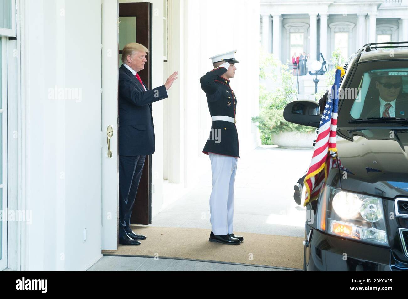 Une photo du président Donald J. Trump prise le 31 mai 2017, pendant sa présidence, capturant un moment important de son mandat. Banque D'Images