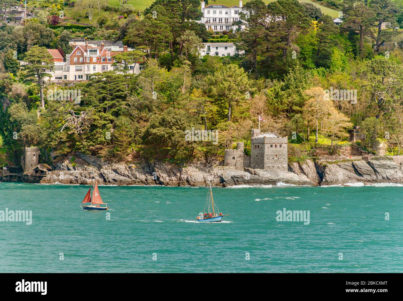 Château de Kingjure qui garde l'embouchure de l'estuaire de la Dart à Devon, en Angleterre Banque D'Images