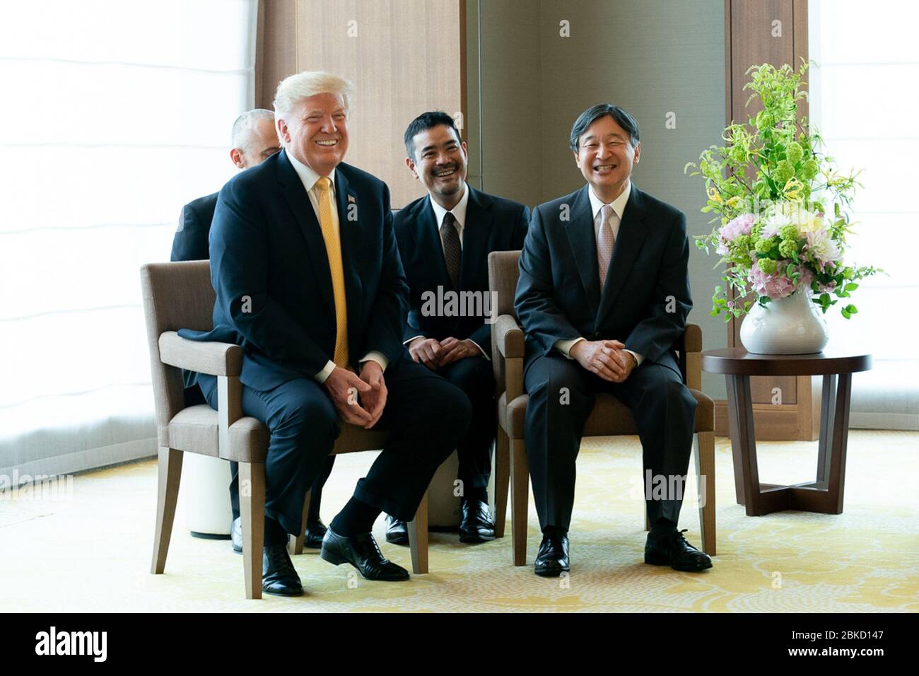 Le 28 mai 2019, le président Donald J. Trump a rencontré l'empereur japonais Naruhito au Palace Hotel de Tokyo pour un appel d'adieu lors de la visite d'État de Trump au Japon. Banque D'Images