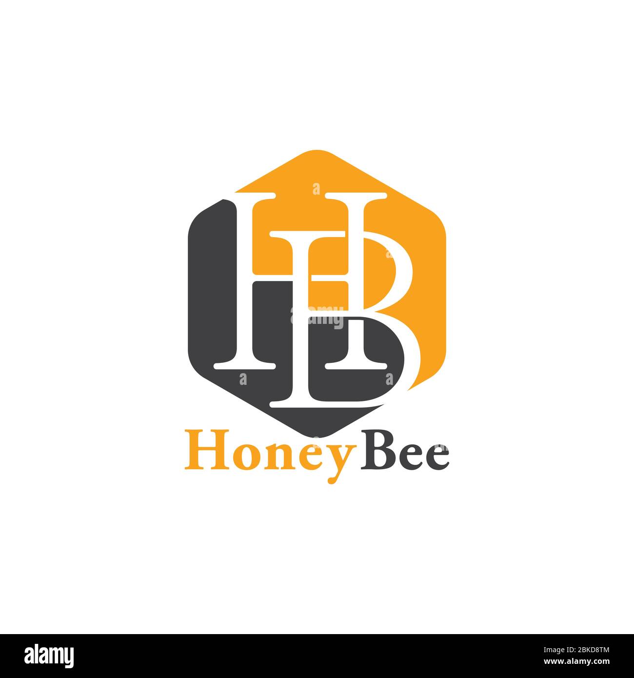 lettre hb miel abeille logo vecteur Illustration de Vecteur