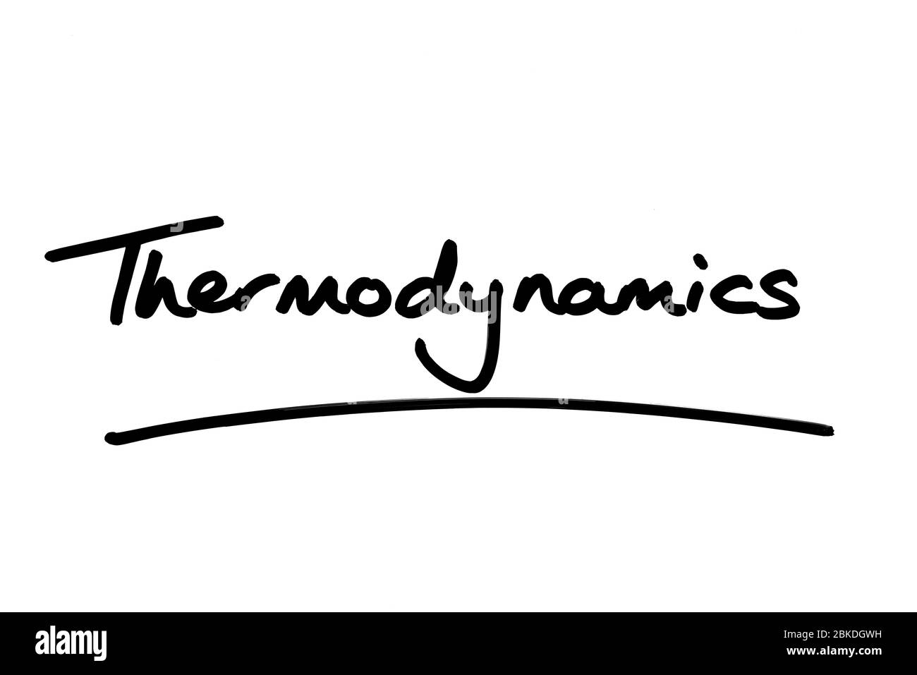 Thermodynamique manuscrite sur fond blanc. Banque D'Images
