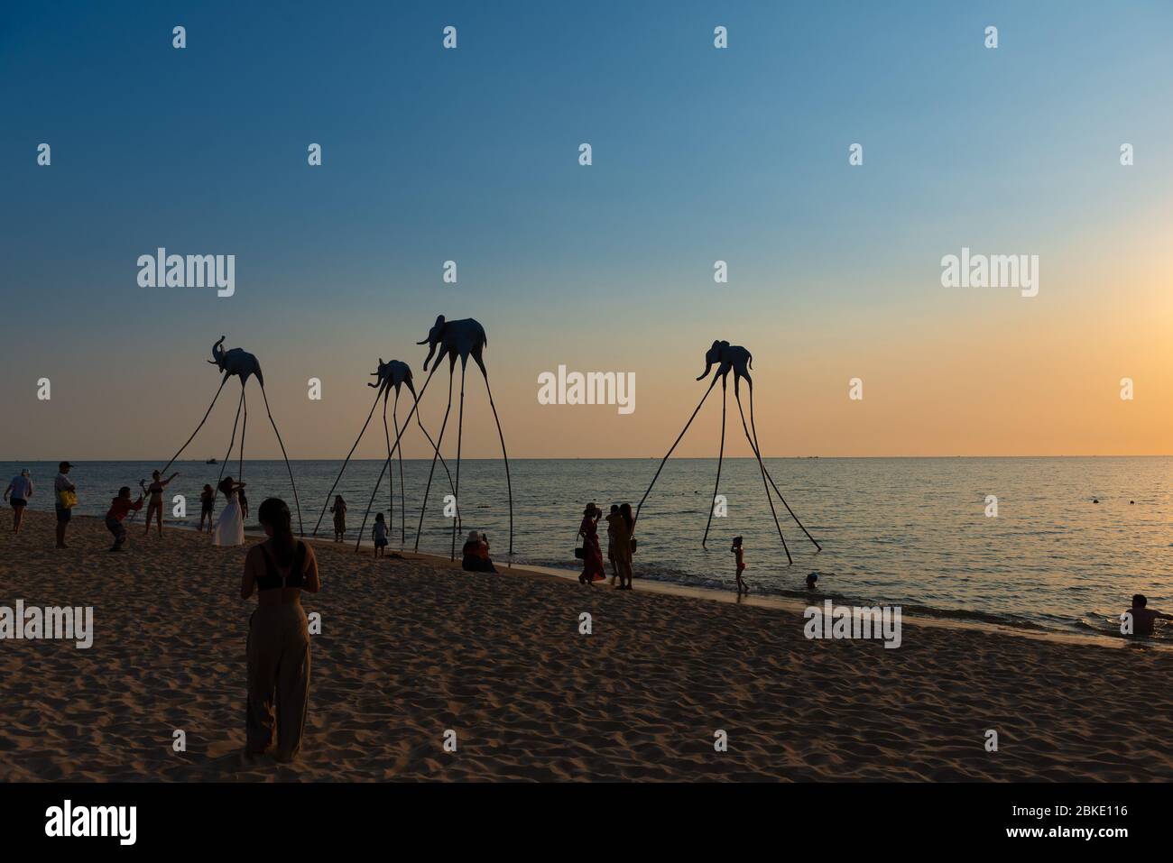 Sunset Sanato Beach, Phu Quoc, Vietnam Banque D'Images