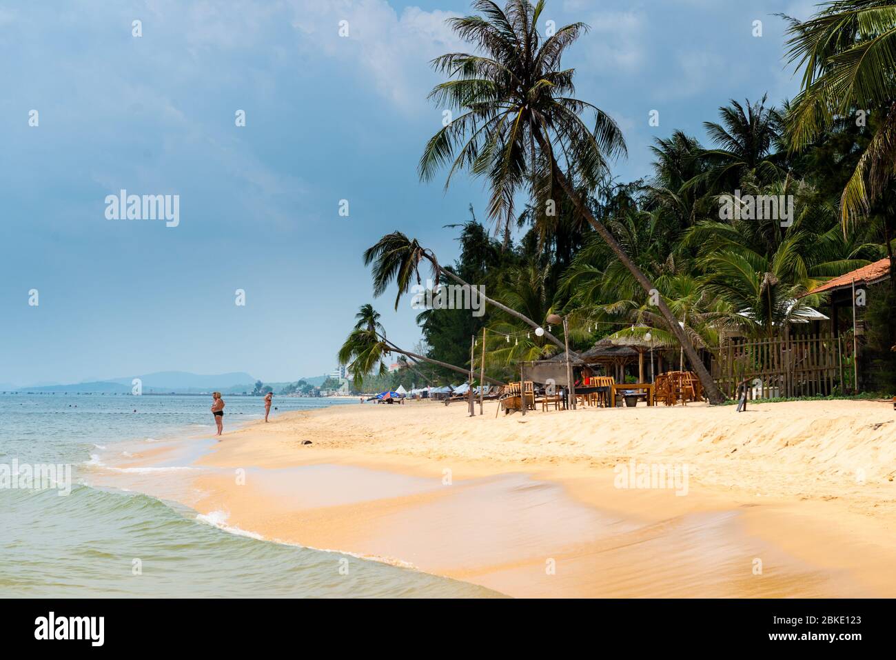 Sable de long Beach sur l'île de Phu Quoc, Vietnam Banque D'Images