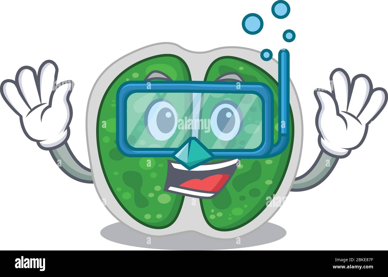 Chromococcales bactéries Mascot design concept portant des lunettes de plongée Illustration de Vecteur