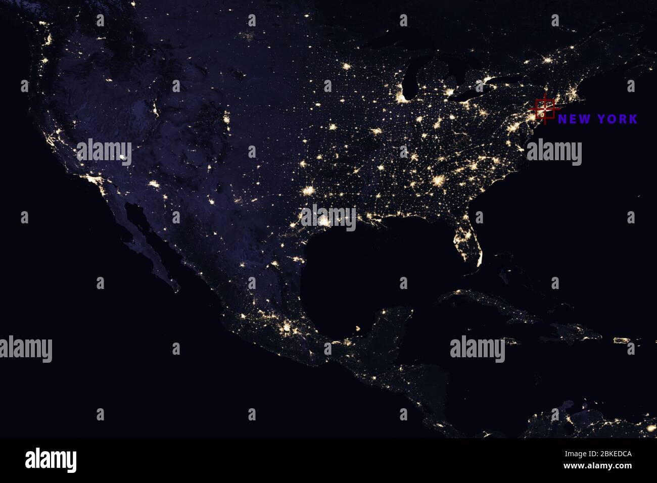 New york sur la carte du monde Banque de photographies et d’images à ...