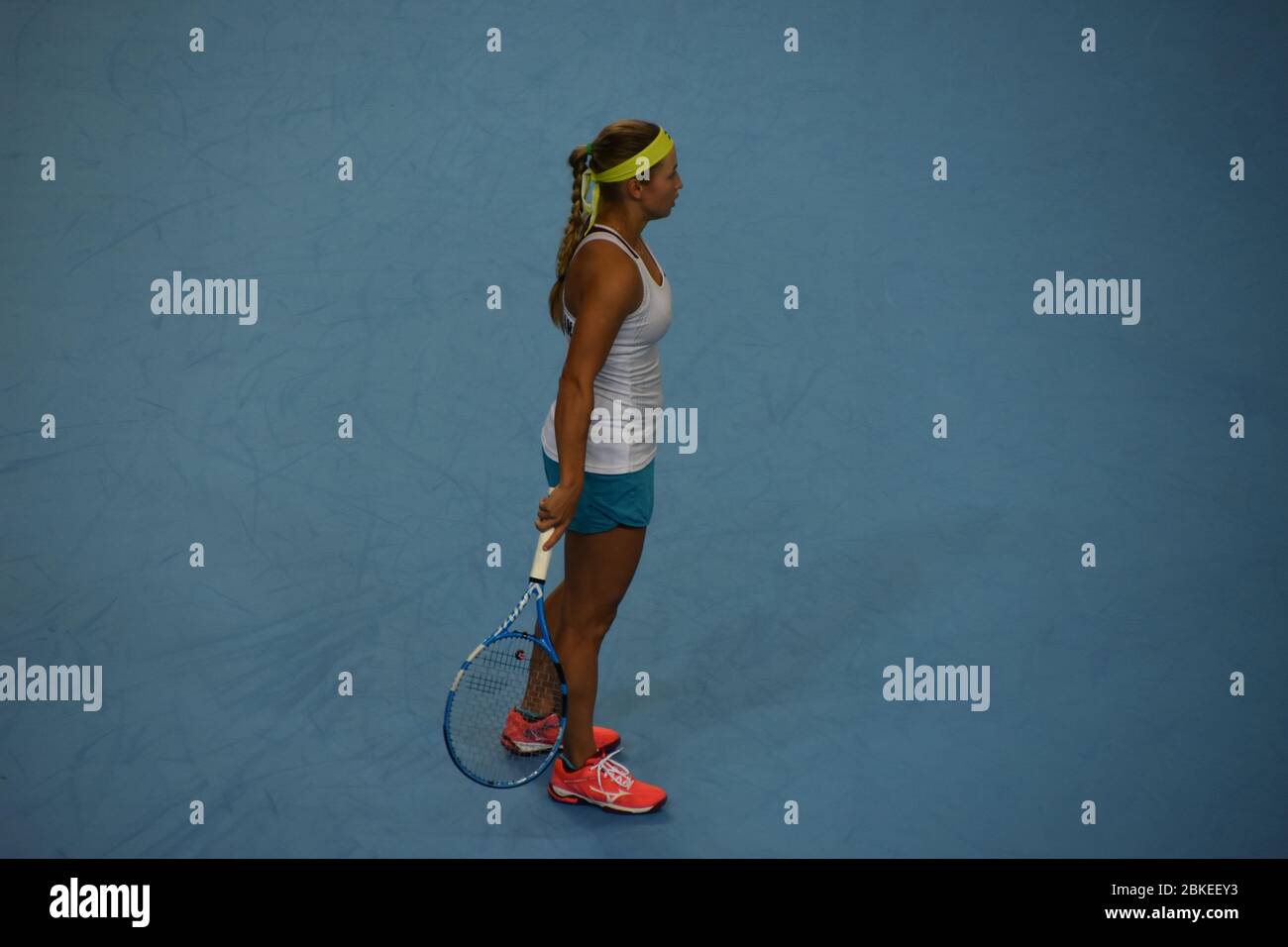 Yulia Putintseva, du Kazakhstan, à la Copper Box Arena de Londres, pour la coupe Fed 2019 pour les femmes. Grande-Bretagne contre le Kazakhstan Banque D'Images