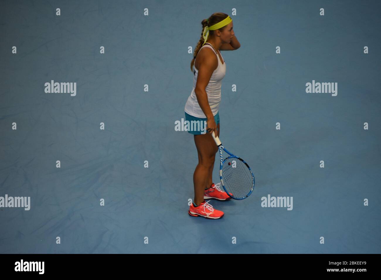 Yulia Putintseva, du Kazakhstan, à la Copper Box Arena de Londres, pour la coupe Fed 2019 pour les femmes. Grande-Bretagne contre le Kazakhstan Banque D'Images