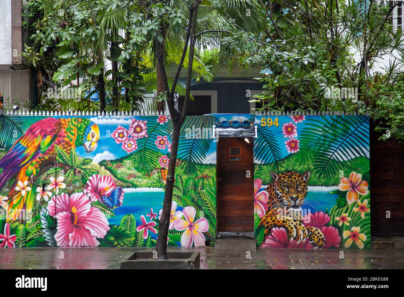 Front de maison coloré à Ipanema, Rio de Janeiro - Brésil Banque D'Images