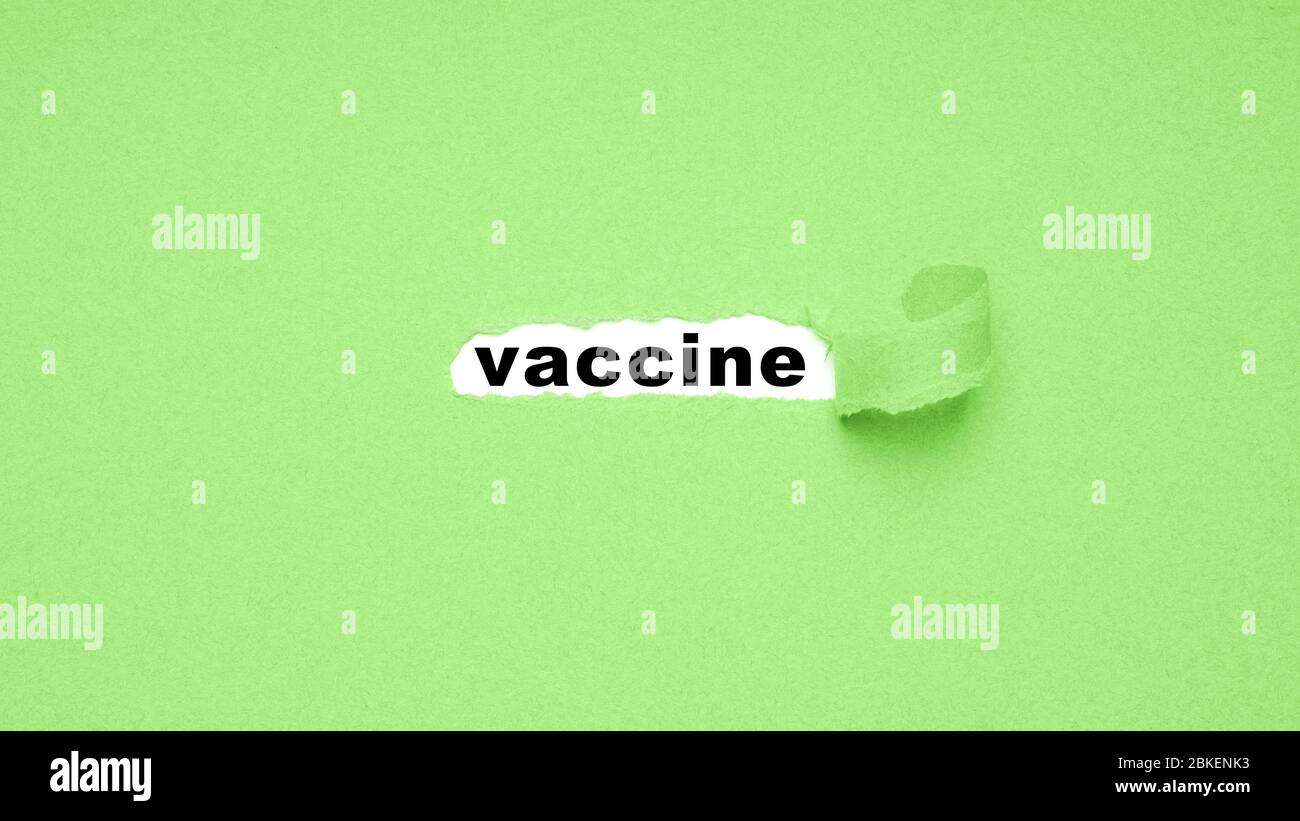 décollez le papier pour découvrir le vaccin - concept abstrait pour la recherche médicale Banque D'Images