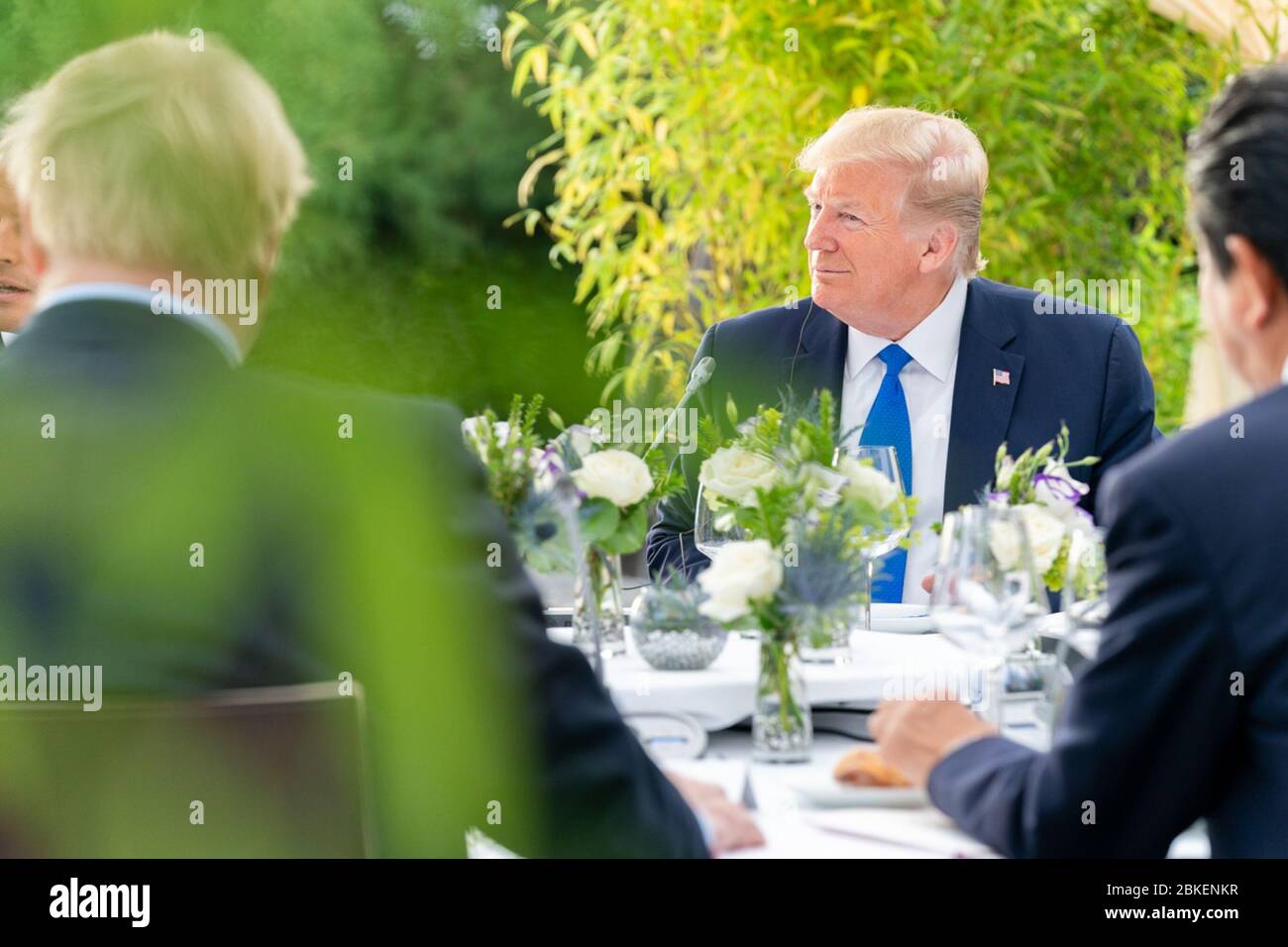 Le président Donald J. Trump se joint aux dirigeants du G-7 pour dîner samedi soir 24 août 2019, au phare de Biarritz à Biarritz, en France. #G7Biarritz Banque D'Images