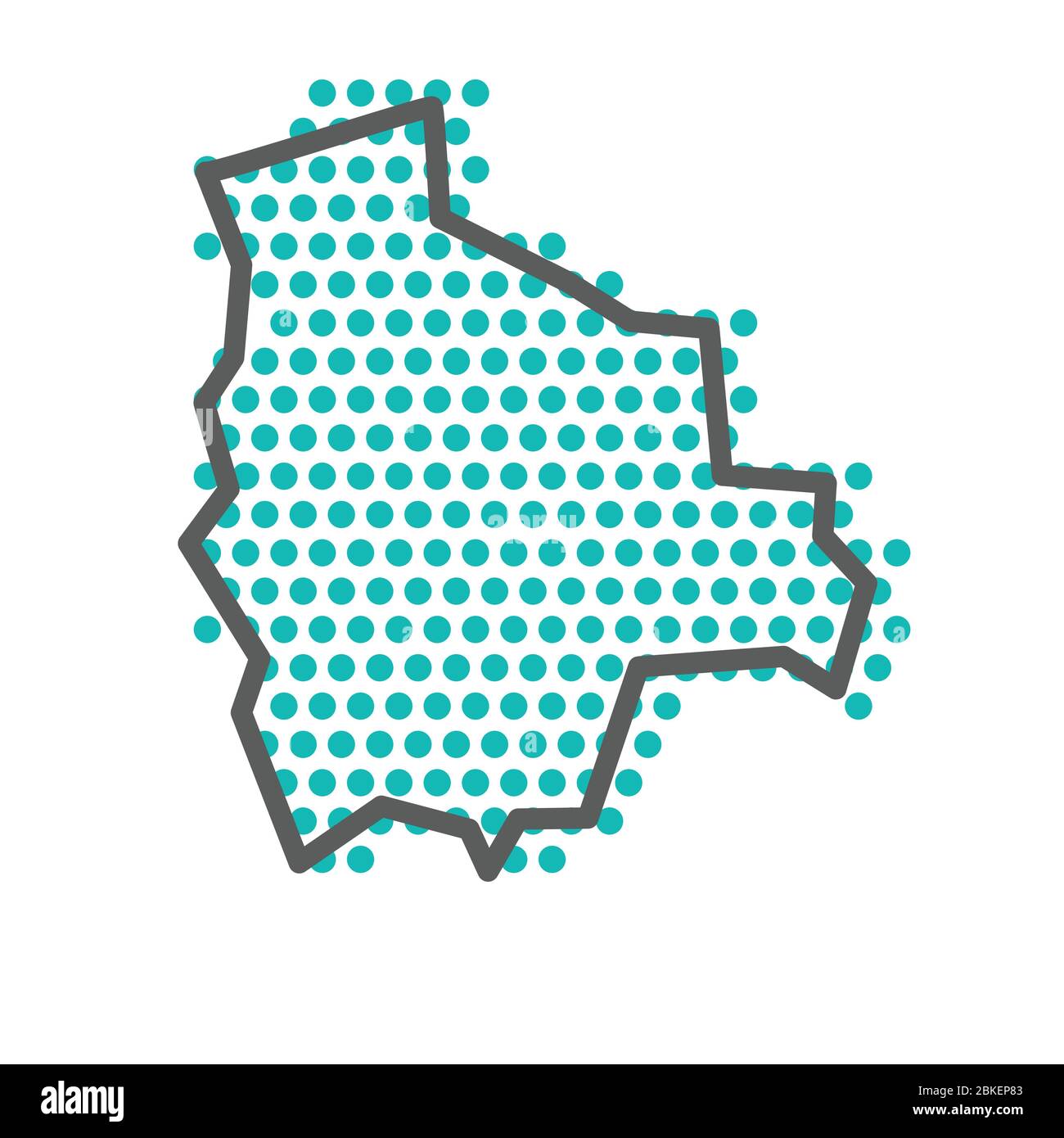 Bolivie carte des contours simple avec un motif de points demi-ton vert Illustration de Vecteur
