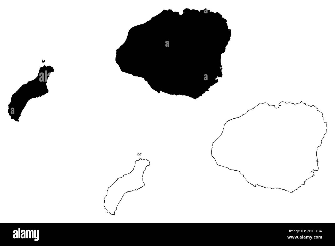 Kauai County, Hawaï (comté des États-Unis, États-Unis d'Amérique, États-Unis, États-Unis, archipel) illustration vectorielle de carte, croquis de gribble Kauai, Niihau et le Illustration de Vecteur