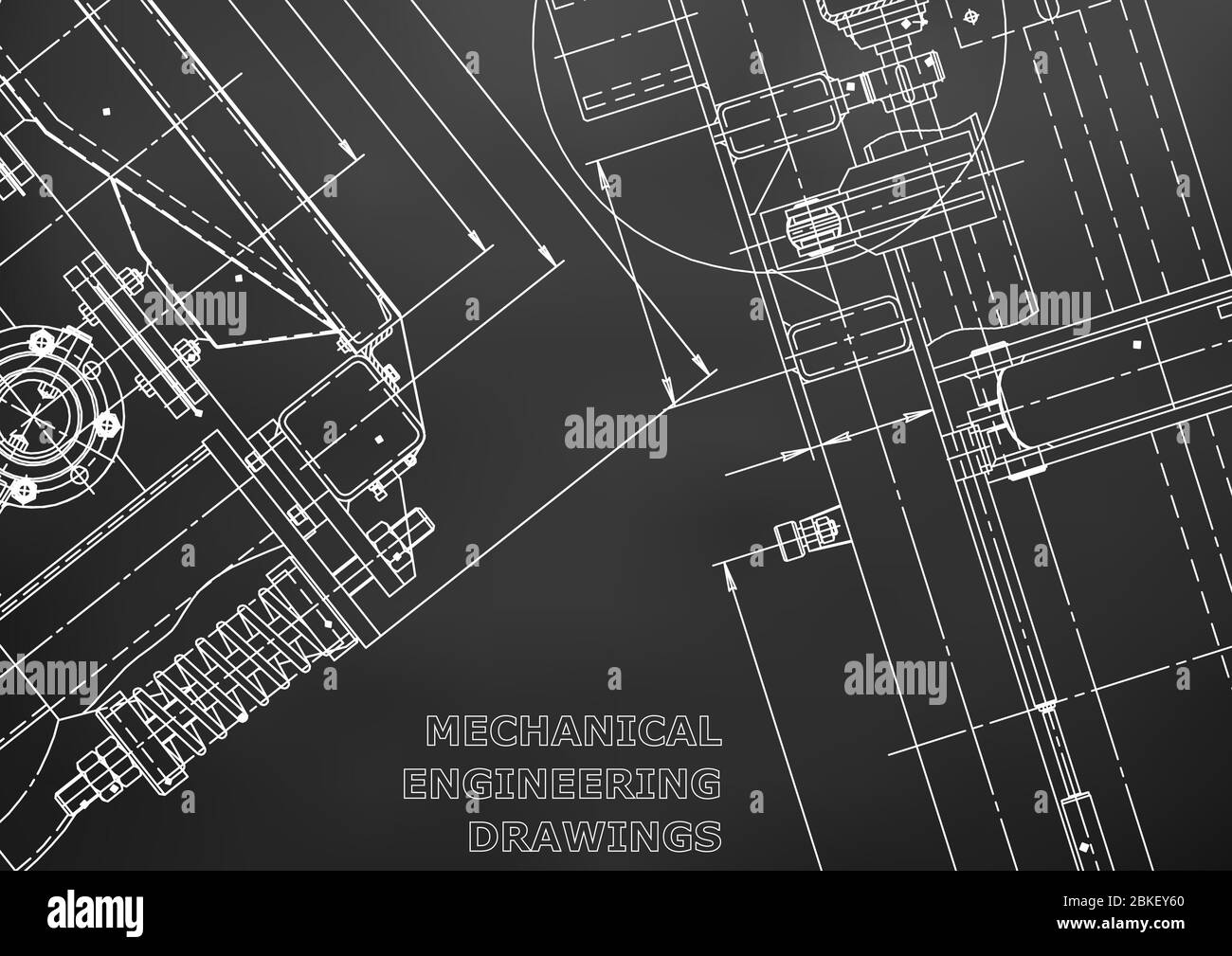 Plan. Illustration d'ingénierie vectorielle. Systèmes de conception assistée par ordinateur. Dessins de fabrication d'instruments. Dessin d'ingénierie mécanique. Schéma, plan, o Illustration de Vecteur