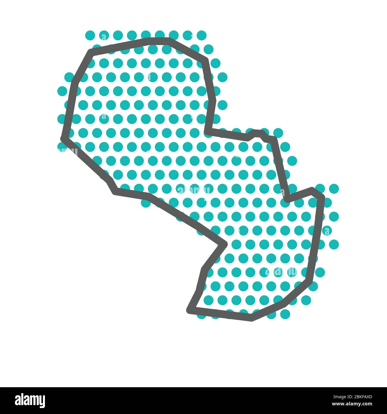 Paraguay carte simple avec motif point vert demi-ton Illustration de Vecteur