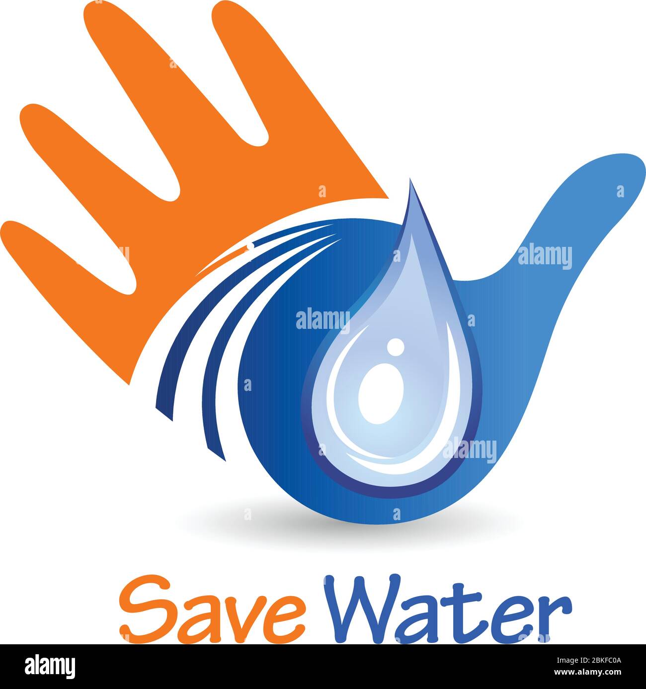 Illustration d'un logo Save Water avec un arrière-plan isolé Illustration de Vecteur