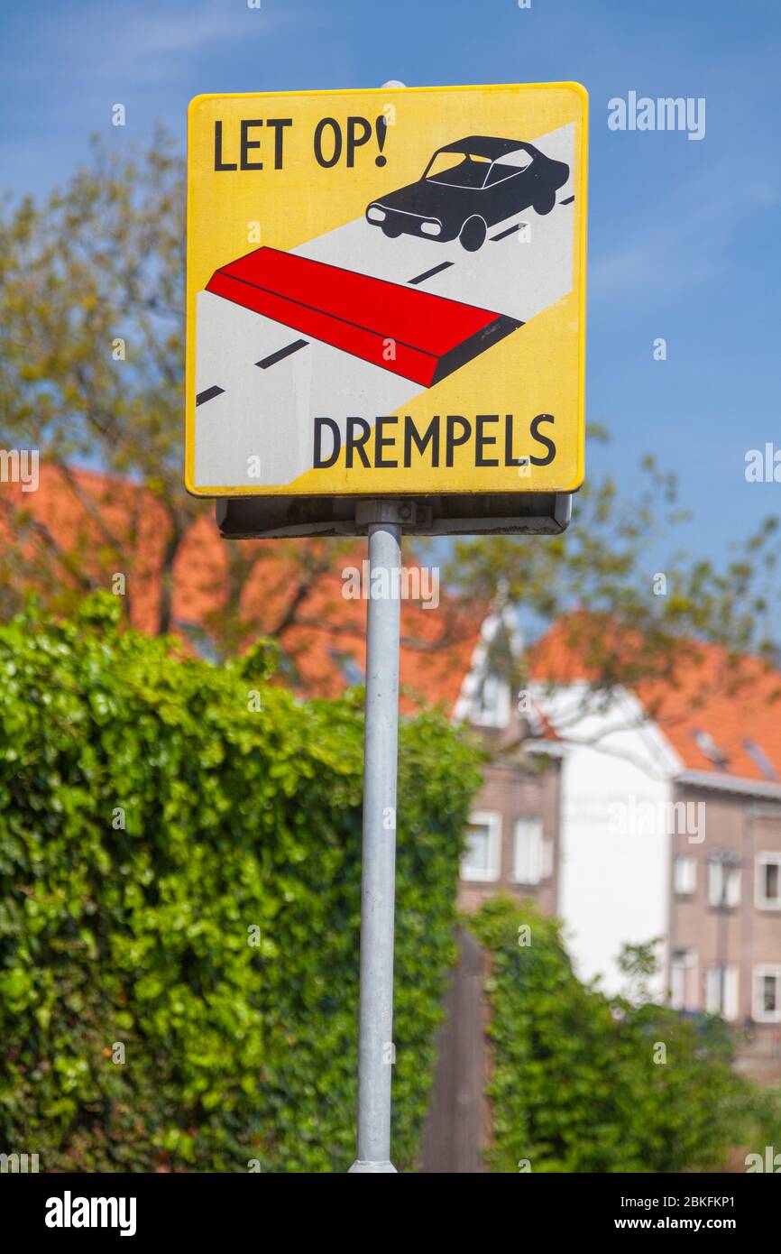 Panneau de signalisation, Vlissingen, pays-Bas Banque D'Images