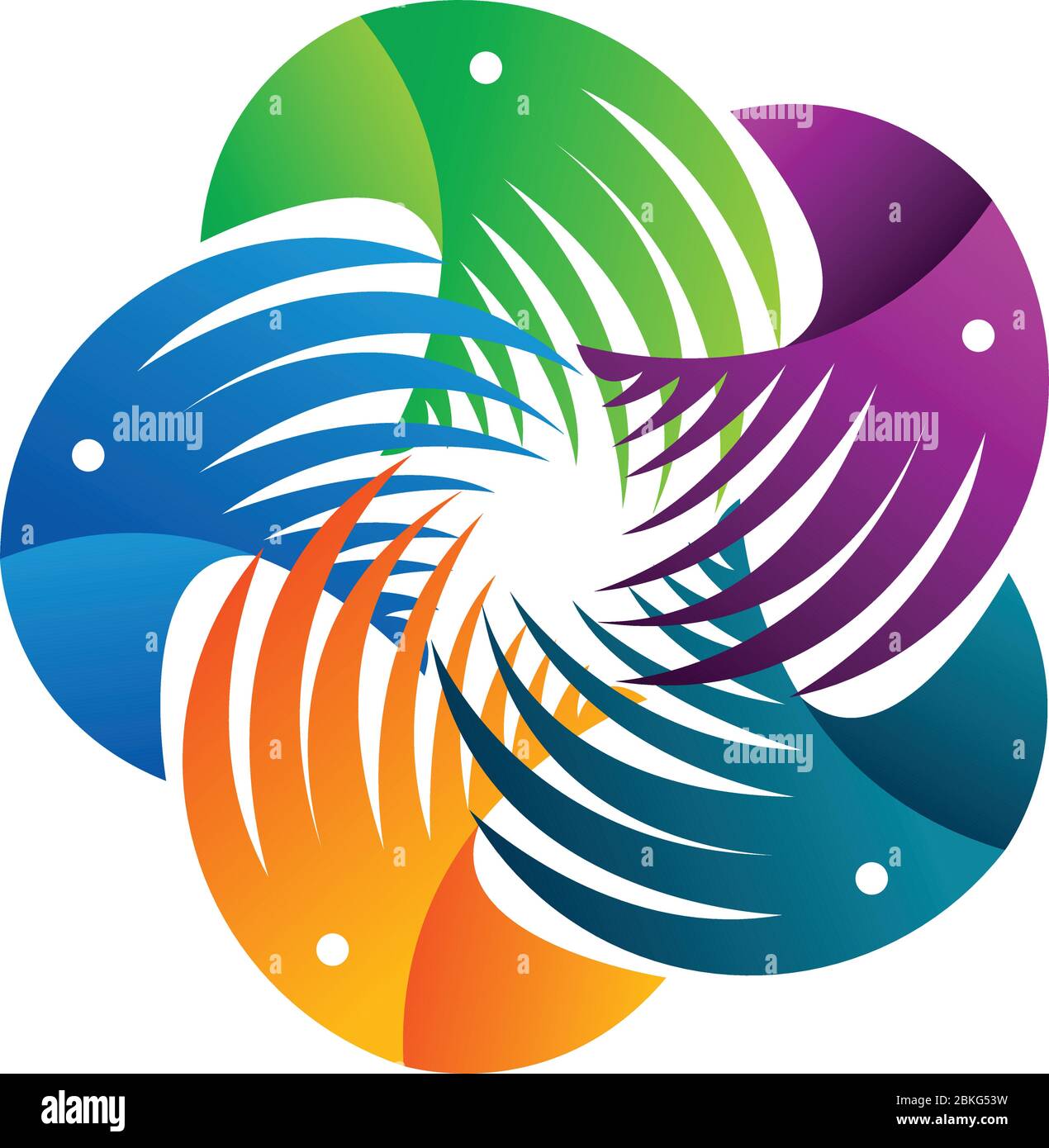 Illustration d'un logo de rotation en étoile avec un arrière-plan isolé ...