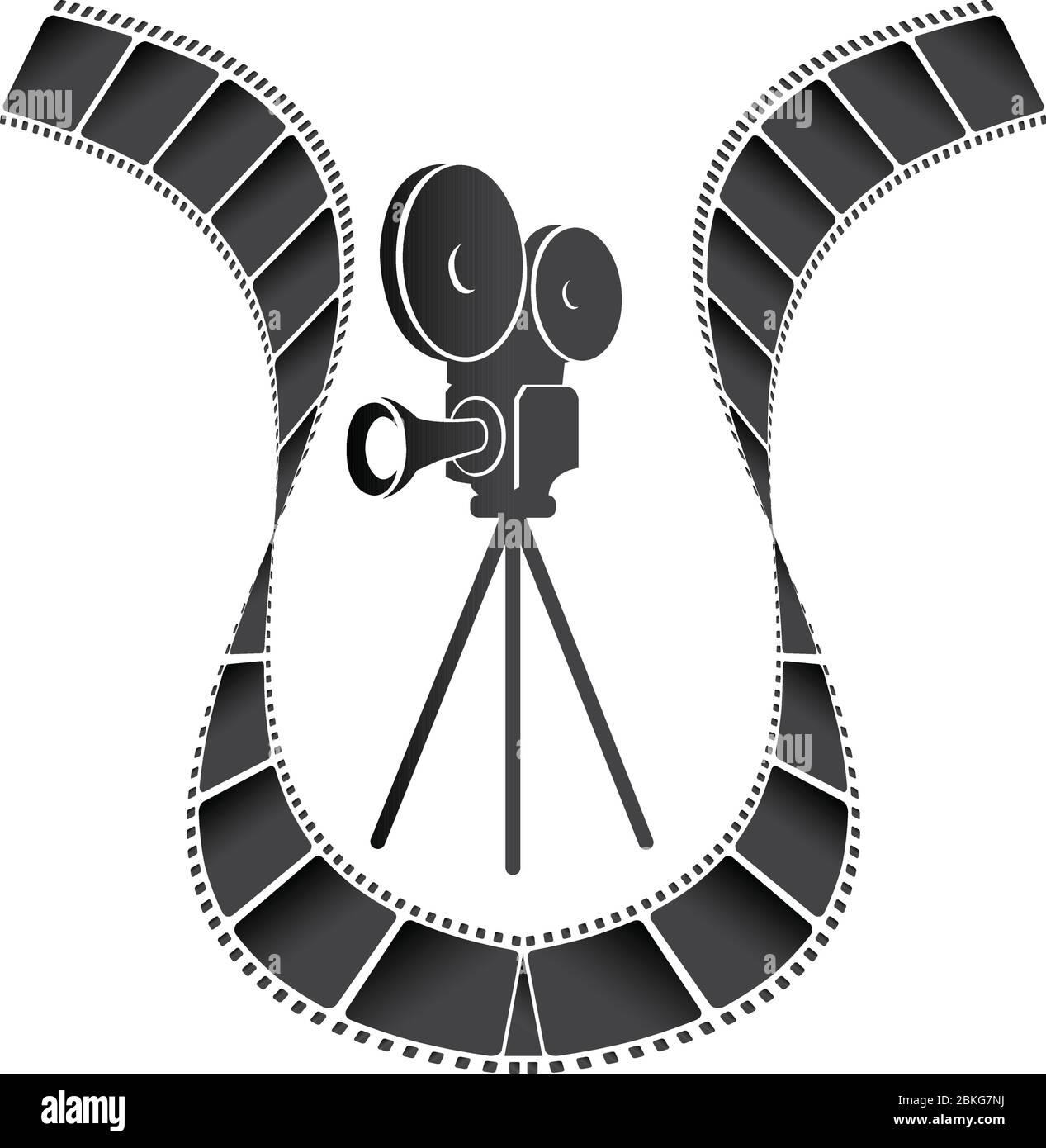 Illustration d'un logo de caméra film avec un arrière-plan isolé Illustration de Vecteur