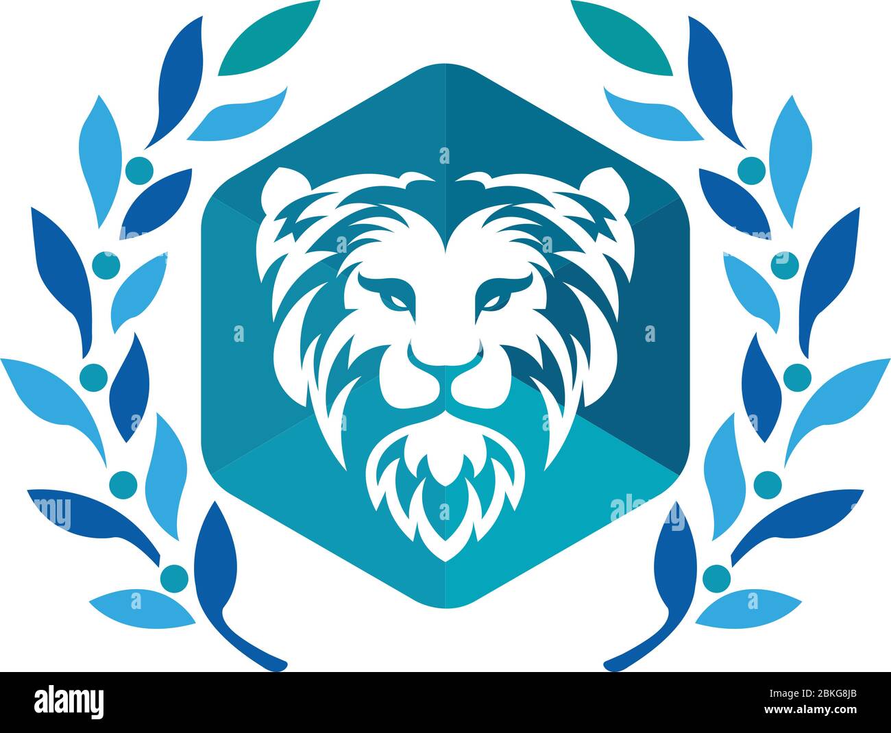 logo lion couronne laurel Illustration de Vecteur