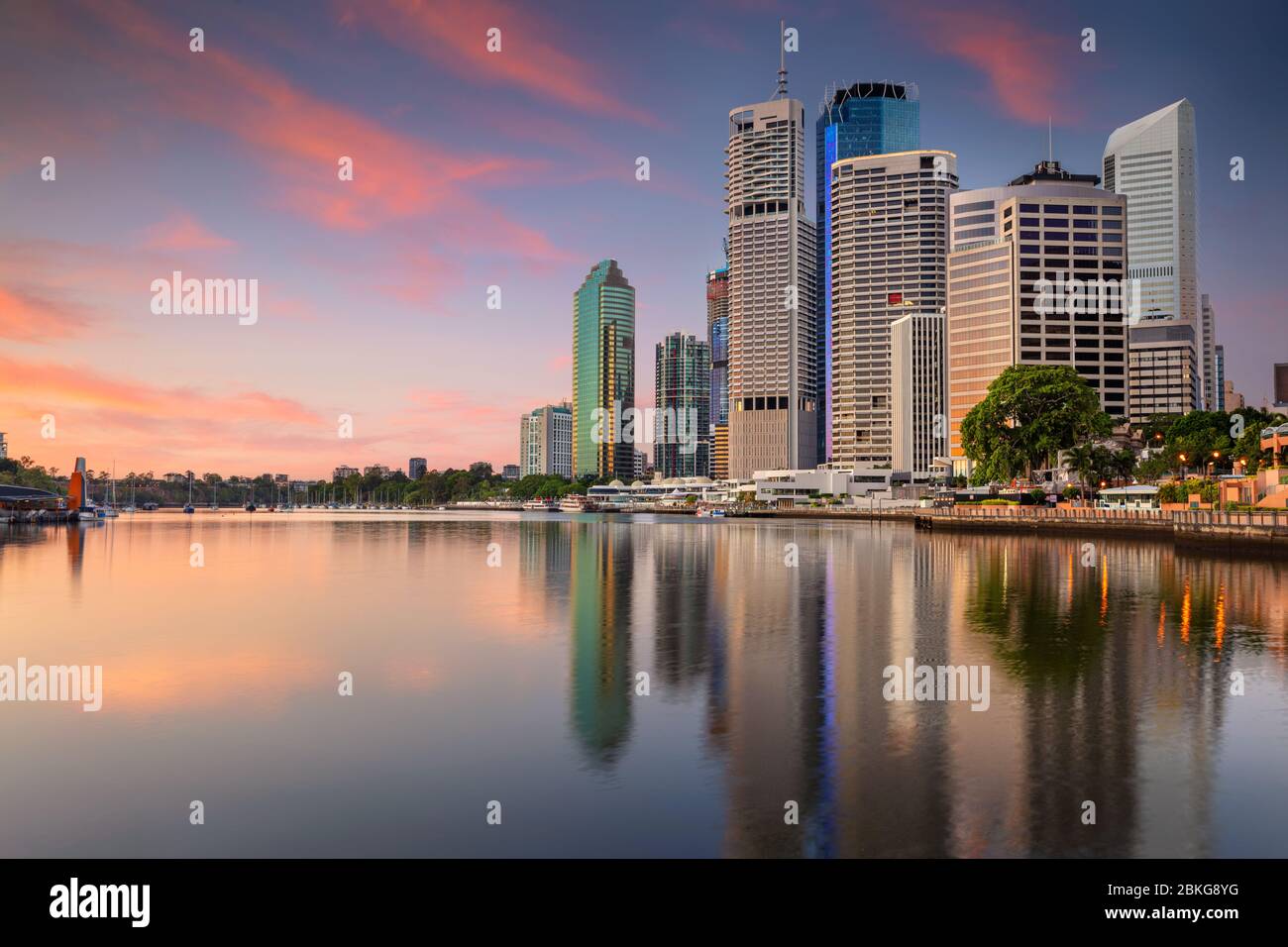 Brisbane. Image de paysage urbain de Brisbane au lever du soleil en Australie. Banque D'Images