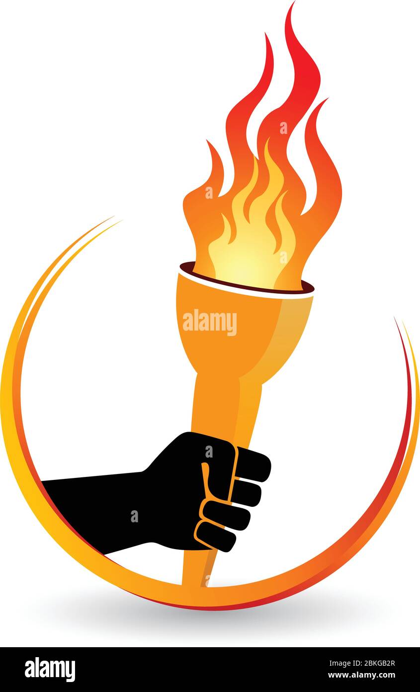 logo de flamme manuelle Illustration de Vecteur