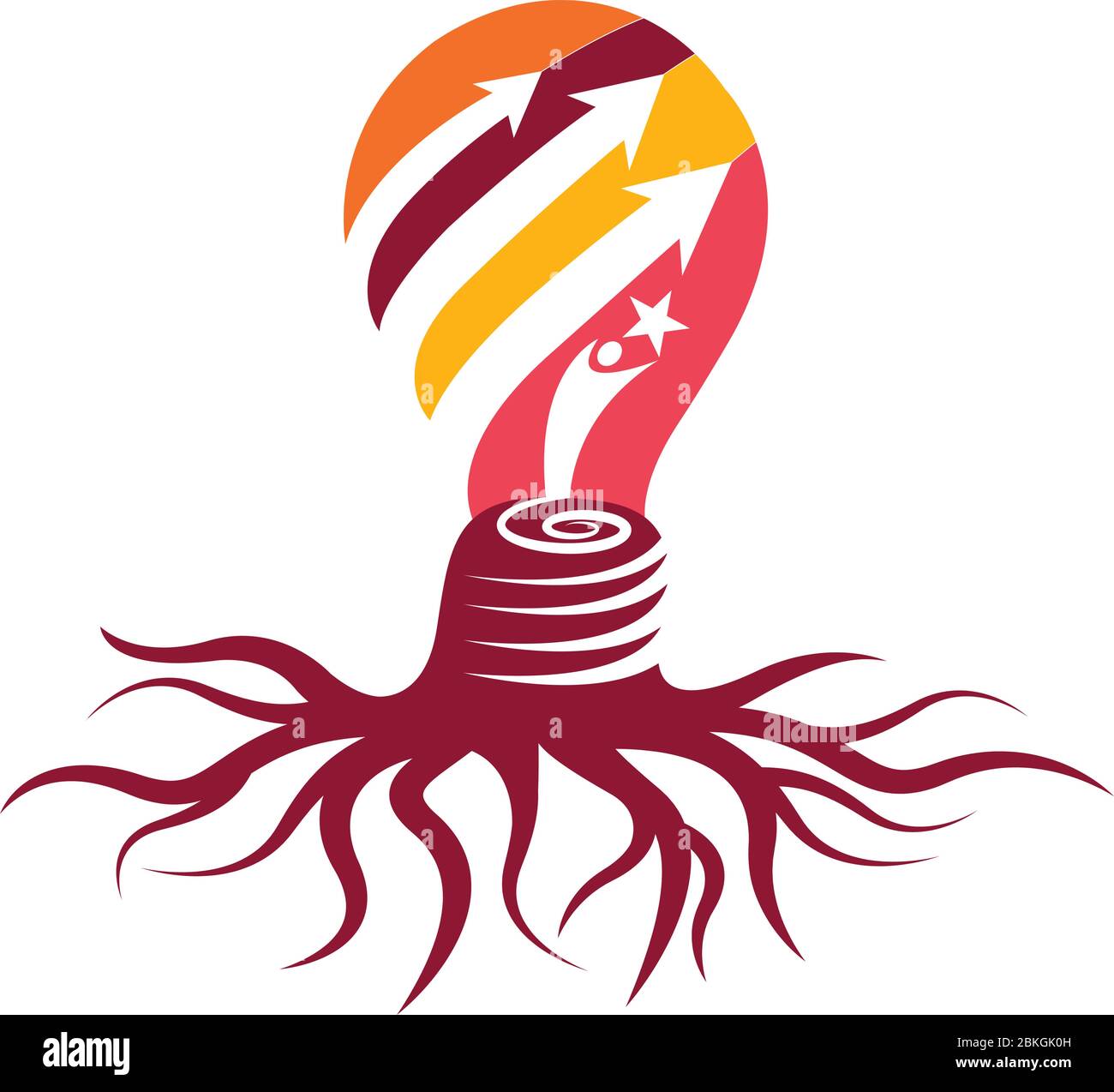 logo de la lampe de croissance de la racine Illustration de Vecteur