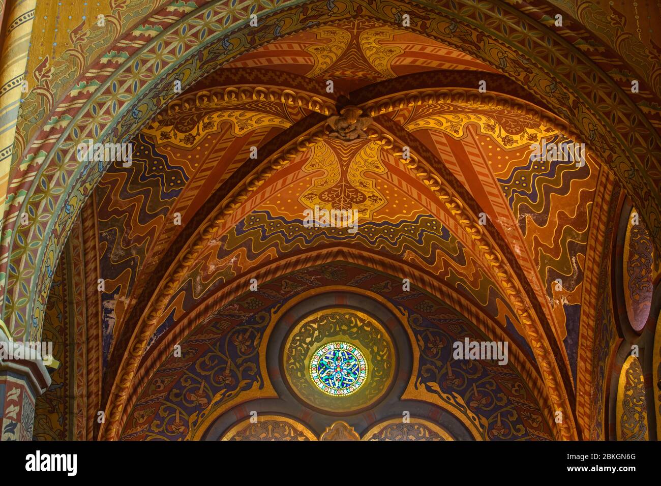 Eglise Matthias - intérieur, Budapest, Hongrie centrale, Hongrie Banque D'Images