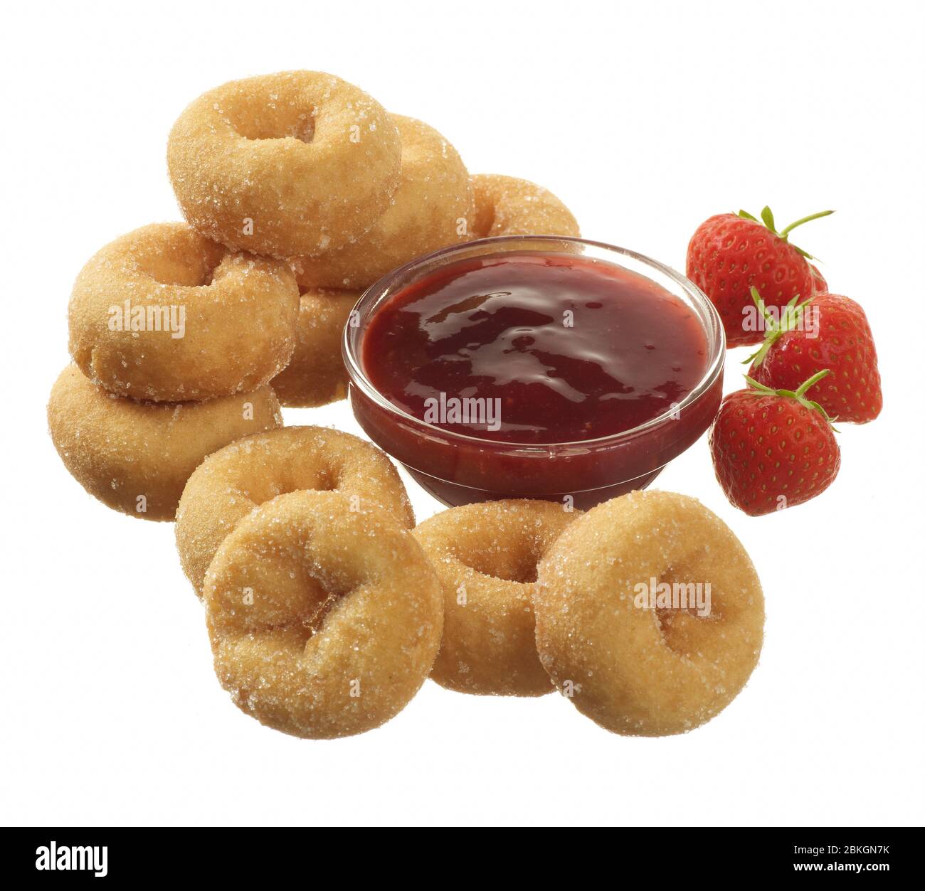 mini beignets aux fraises Banque D'Images