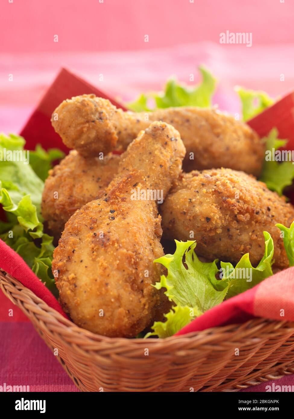 cuisses de poulet panées Banque D'Images