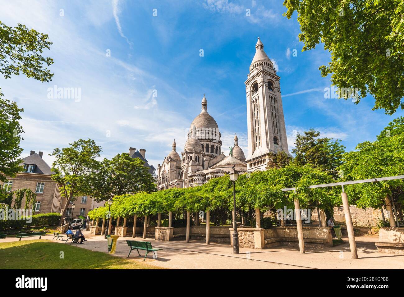 La basilique du Sacré-Cœur de Paris, France Banque D'Images