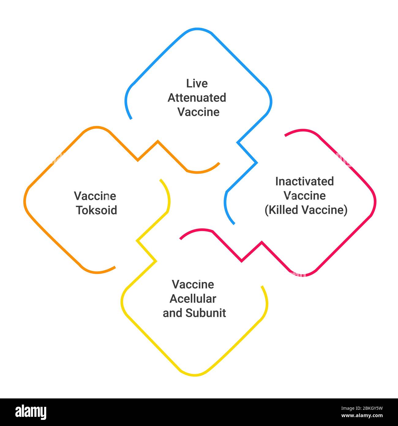 classification d'un vaccin à partir de l'antigène qu'il contient. Illustration de Vecteur