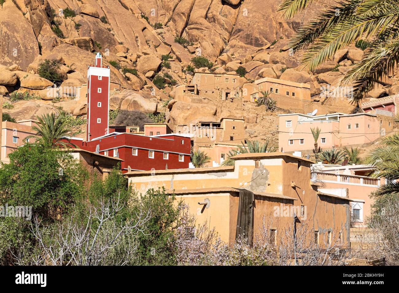 Maroc, Souss-Massa, environs de Tafraoute, village d'Aday Banque D'Images