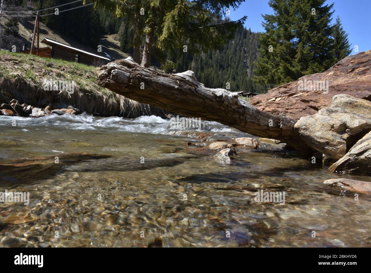 Osttirol, Villgraten, Innervillgraten, Villgratental, Lienz, Pustertal, Arntal, Lahnberg, Steinwand, Bach, Gebirgsbach, fließen, stein, Bachbett, Stal Banque D'Images