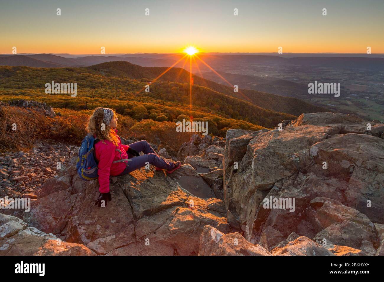 États-Unis, Virginie, Shenandoah National Park à l'automne, Stony Man Lookout Banque D'Images
