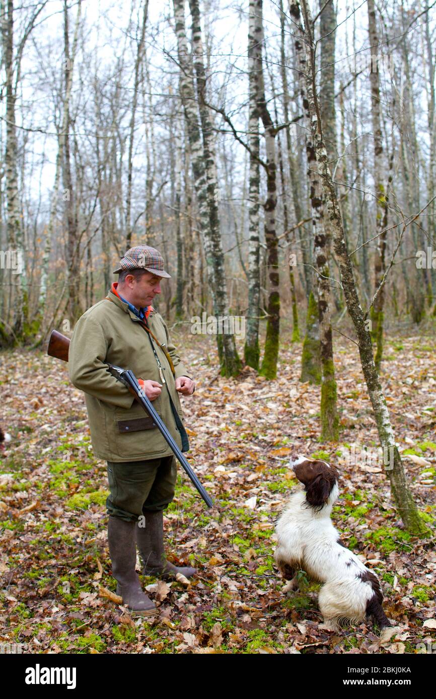 France, Indre et Loire, Vernou sur Brenne, Hubert Vuitton propriétaire de la Vuitonnière, domaine de chasse Banque D'Images