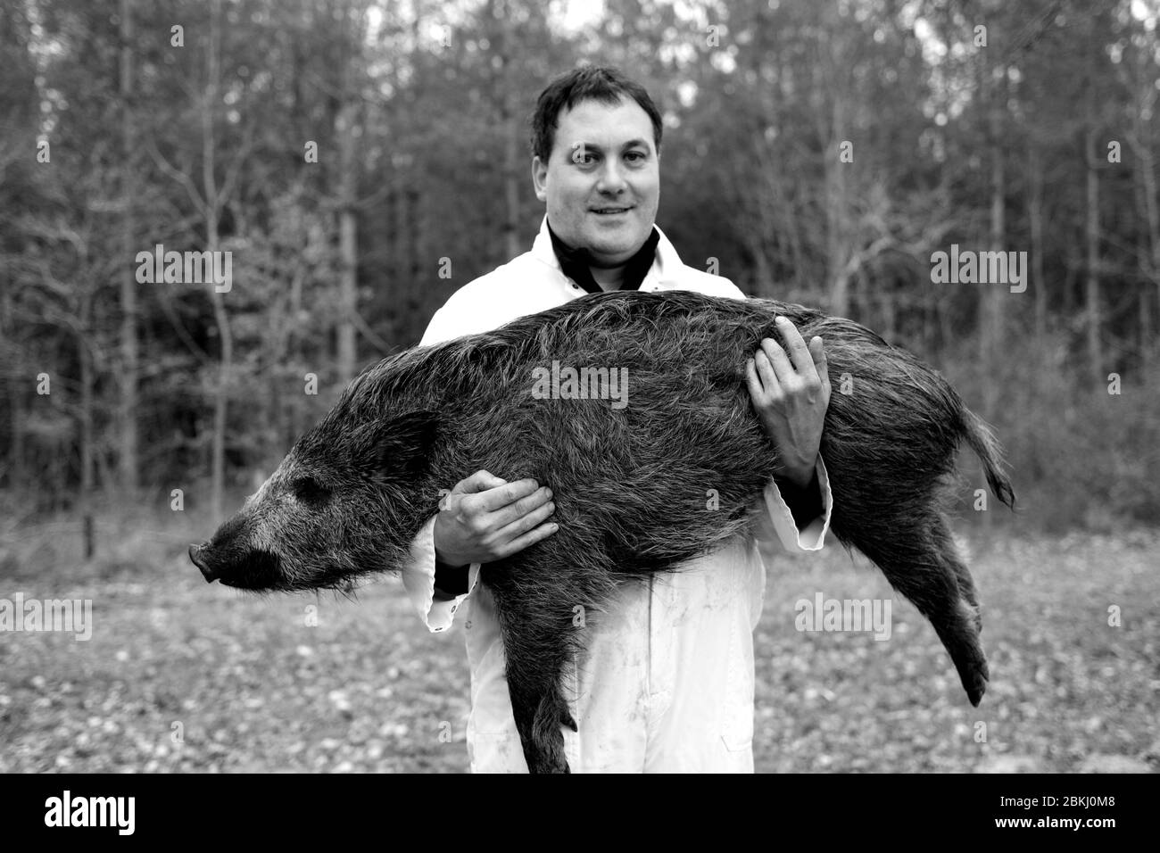 France, Indre et Loire, Vernou sur Brenne, Patrick Gaudry, acheteur de jeux à la Vuitonnière, domaine de chasse Banque D'Images
