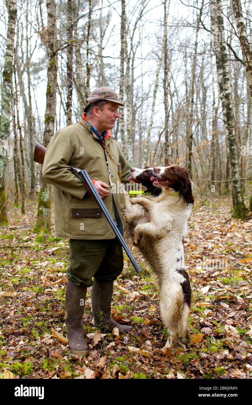 France, Indre et Loire, Vernou sur Brenne, Hubert Vuitton propriétaire de la Vuitonnière, domaine de chasse Banque D'Images