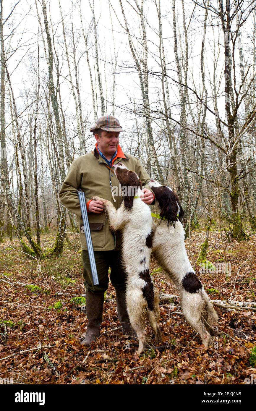 France, Indre et Loire, Vernou sur Brenne, Hubert Vuitton propriétaire de la Vuitonnière, domaine de chasse Banque D'Images